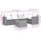 vidaXL 6-tlg. Garten-Sofagarnitur mit Kissen Grau Poly Rattan