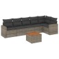 vidaXL 7-tlg. Garten-Sofagarnitur mit Kissen Grau Poly Rattan vidaXL 7-tlg. Garten-Sofagarnitur mit Kissen Grau Poly Rattan