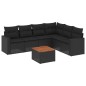 vidaXL 7-tlg. Garten-Sofagarnitur mit Kissen Schwarz Poly Rattan vidaXL 7-tlg. Garten-Sofagarnitur mit Kissen Schwarz Poly Rattan