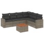 vidaXL 7-tlg. Garten-Sofagarnitur mit Kissen Grau Poly Rattan vidaXL 7-tlg. Garten-Sofagarnitur mit Kissen Grau Poly Rattan
