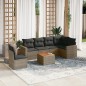 vidaXL 7-tlg. Garten-Sofagarnitur mit Kissen Grau Poly Rattan vidaXL 7-tlg. Garten-Sofagarnitur mit Kissen Grau Poly Rattan