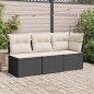 vidaXL Garten-Ecksofa mit Kissen Schwarz Poly Rattan vidaXL Garten-Ecksofa mit Kissen Schwarz Poly Rattan