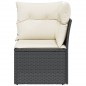 vidaXL Garten-Ecksofa mit Kissen Schwarz Poly Rattan vidaXL Garten-Ecksofa mit Kissen Schwarz Poly Rattan