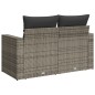 vidaXL Gartensofa 2-Sitzer mit Kissen Grau Poly Rattan vidaXL Gartensofa 2-Sitzer mit Kissen Grau Poly Rattan