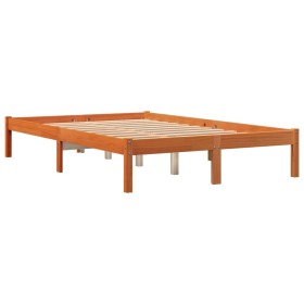 vidaXL Massivholzbett Wachsbraun 140x190 cm Kiefer