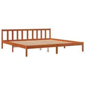 vidaXL Massivholzbett Wachsbraun 200x200 cm Kiefer