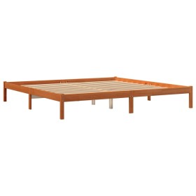 vidaXL Massivholzbett Wachsbraun 180x200 cm Kiefer
