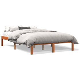 vidaXL Massivholzbett Wachsbraun 120x190 cm Kiefer