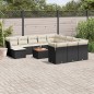 vidaXL 13-tlg. Garten-Sofagarnitur mit Kissen Schwarz Poly Rattan vidaXL 13-tlg. Garten-Sofagarnitur mit Kissen Schwarz Poly Rattan