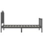 Massivholzbett mit Kopfteil Grau 90x200 cm Massivholzbett mit Kopfteil Grau 90x200 cm
