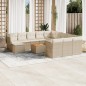 vidaXL 13-tlg. Garten-Sofagarnitur mit Kissen Beige Poly Rattan vidaXL 13-tlg. Garten-Sofagarnitur mit Kissen Beige Poly Rattan