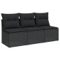vidaXL Gartensofa mit Kissen 3-Sitzer Schwarz Poly Rattan vidaXL Gartensofa mit Kissen 3-Sitzer Schwarz Poly Rattan