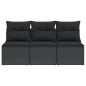 vidaXL Gartensofa mit Kissen 3-Sitzer Schwarz Poly Rattan vidaXL Gartensofa mit Kissen 3-Sitzer Schwarz Poly Rattan