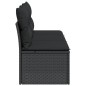 vidaXL Gartensofa mit Kissen 3-Sitzer Schwarz Poly Rattan vidaXL Gartensofa mit Kissen 3-Sitzer Schwarz Poly Rattan