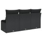 vidaXL Gartensofa mit Kissen 3-Sitzer Schwarz Poly Rattan vidaXL Gartensofa mit Kissen 3-Sitzer Schwarz Poly Rattan