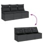 vidaXL Gartensofa mit Kissen 3-Sitzer Schwarz Poly Rattan vidaXL Gartensofa mit Kissen 3-Sitzer Schwarz Poly Rattan