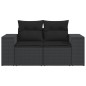 vidaXL Gartensofa mit Kissen 2-Sitzer Schwarz Poly Rattan vidaXL Gartensofa mit Kissen 2-Sitzer Schwarz Poly Rattan