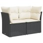 vidaXL Gartensofa mit Kissen 2-Sitzer Schwarz Poly Rattan vidaXL Gartensofa mit Kissen 2-Sitzer Schwarz Poly Rattan
