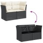vidaXL Gartensofa mit Kissen 2-Sitzer Schwarz Poly Rattan vidaXL Gartensofa mit Kissen 2-Sitzer Schwarz Poly Rattan