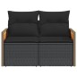 vidaXL Gartensofa mit Kissen 2-Sitzer Schwarz Poly Rattan vidaXL Gartensofa mit Kissen 2-Sitzer Schwarz Poly Rattan