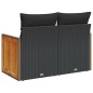vidaXL Gartensofa mit Kissen 2-Sitzer Schwarz Poly Rattan vidaXL Gartensofa mit Kissen 2-Sitzer Schwarz Poly Rattan