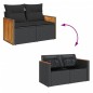 vidaXL Gartensofa mit Kissen 2-Sitzer Schwarz Poly Rattan vidaXL Gartensofa mit Kissen 2-Sitzer Schwarz Poly Rattan