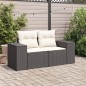 vidaXL Gartensofa mit Kissen 2-Sitzer Schwarz Poly Rattan vidaXL Gartensofa mit Kissen 2-Sitzer Schwarz Poly Rattan