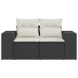 vidaXL Gartensofa mit Kissen 2-Sitzer Schwarz Poly Rattan vidaXL Gartensofa mit Kissen 2-Sitzer Schwarz Poly Rattan