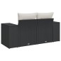 vidaXL Gartensofa mit Kissen 2-Sitzer Schwarz Poly Rattan vidaXL Gartensofa mit Kissen 2-Sitzer Schwarz Poly Rattan