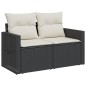 vidaXL Gartensofa mit Kissen 2-Sitzer Schwarz Poly Rattan vidaXL Gartensofa mit Kissen 2-Sitzer Schwarz Poly Rattan