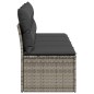 vidaXL Gartensofa mit Kissen 4-Sitzer Grau Poly Rattan vidaXL Gartensofa mit Kissen 4-Sitzer Grau Poly Rattan