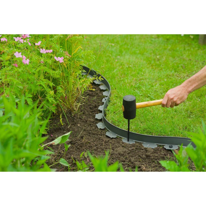 Nature Rasenkanten-Set H5 cm x 10 m mit Erdnägeln Grau Nature Rasenkanten-Set H5 cm x 10 m mit Erdnägeln Grau