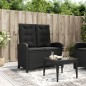 vidaXL Gartenbank Verstellbar mit Kissen Schwarz Poly Rattan vidaXL Gartenbank Verstellbar mit Kissen Schwarz Poly Rattan