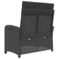 vidaXL Gartenbank Verstellbar mit Kissen Schwarz Poly Rattan vidaXL Gartenbank Verstellbar mit Kissen Schwarz Poly Rattan