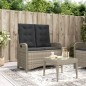 vidaXL Gartenbank Verstellbar mit Kissen Hellgrau Poly Rattan vidaXL Gartenbank Verstellbar mit Kissen Hellgrau Poly Rattan