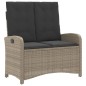 vidaXL Gartenbank Verstellbar mit Kissen Hellgrau Poly Rattan vidaXL Gartenbank Verstellbar mit Kissen Hellgrau Poly Rattan