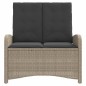 vidaXL Gartenbank Verstellbar mit Kissen Hellgrau Poly Rattan vidaXL Gartenbank Verstellbar mit Kissen Hellgrau Poly Rattan