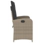 vidaXL Gartenbank Verstellbar mit Kissen Hellgrau Poly Rattan vidaXL Gartenbank Verstellbar mit Kissen Hellgrau Poly Rattan
