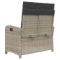 vidaXL Gartenbank Verstellbar mit Kissen Hellgrau Poly Rattan vidaXL Gartenbank Verstellbar mit Kissen Hellgrau Poly Rattan
