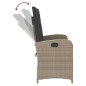 vidaXL Gartenbank Verstellbar mit Kissen Hellgrau Poly Rattan vidaXL Gartenbank Verstellbar mit Kissen Hellgrau Poly Rattan