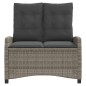 vidaXL Gartenbank Verstellbar mit Kissen Grau Poly Rattan vidaXL Gartenbank Verstellbar mit Kissen Grau Poly Rattan