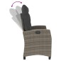 vidaXL Gartenbank Verstellbar mit Kissen Grau Poly Rattan vidaXL Gartenbank Verstellbar mit Kissen Grau Poly Rattan