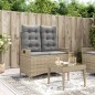 vidaXL Gartenbank Verstellbar mit Kissen Beige Poly Rattan vidaXL Gartenbank Verstellbar mit Kissen Beige Poly Rattan