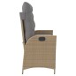 vidaXL Gartenbank Verstellbar mit Kissen Beige Poly Rattan vidaXL Gartenbank Verstellbar mit Kissen Beige Poly Rattan