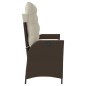 vidaXL Gartenbank Verstellbar mit Kissen Braun Poly Rattan vidaXL Gartenbank Verstellbar mit Kissen Braun Poly Rattan