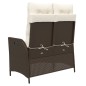 vidaXL Gartenbank Verstellbar mit Kissen Braun Poly Rattan vidaXL Gartenbank Verstellbar mit Kissen Braun Poly Rattan