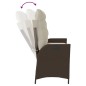 vidaXL Gartenbank Verstellbar mit Kissen Braun Poly Rattan vidaXL Gartenbank Verstellbar mit Kissen Braun Poly Rattan