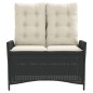 vidaXL Gartenbank Verstellbar mit Kissen Schwarz Poly Rattan vidaXL Gartenbank Verstellbar mit Kissen Schwarz Poly Rattan