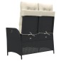vidaXL Gartenbank Verstellbar mit Kissen Schwarz Poly Rattan vidaXL Gartenbank Verstellbar mit Kissen Schwarz Poly Rattan