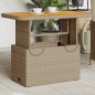 vidaXL Gartentisch Beige 90x55x71 cm Poly Rattan und Akazienholz vidaXL Gartentisch Beige 90x55x71 cm Poly Rattan und Akazienholz